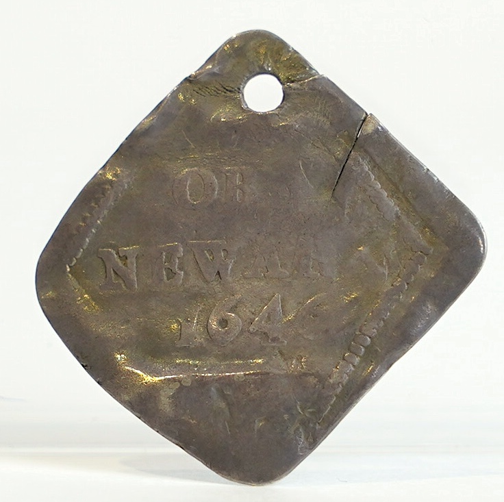British hammered silver coins, Charles I, Newark Besieged, Sixpence, 1646, cut and holed otherwise fair